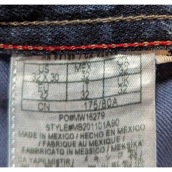 Guess Size 32X30 Desmond Relaxed Straight Jeans Distressed Whiskered Stretch - Picture 9 of 12